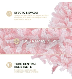 Foto 2 | Foto 2 | Xtellar Árbol De Navidad Nevado 2.2m – Encanto Invernal Rosa Nevado Con 1050 Ramas