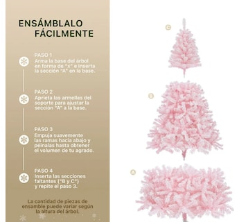 Foto 3 | Foto 3 | Xtellar Árbol De Navidad Nevado 2.2m – Encanto Invernal Rosa Nevado Con 1050 Ramas