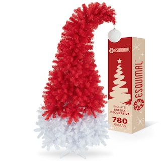 Foto 1 | Foto 1 | Árbol De Navidad Punta Flexible Esquimal Pino Rojo Y Blanco 1.50m Con 780 Ramas Y Esfera Escarchada