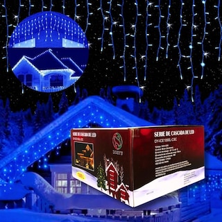 Foto 1 | Foto 1 | Cascada de Luces de Navidad 16 Mts 8 Modos de Luz 1000 Leds Dosyu Dy-ice1000l-csc Azul