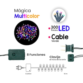 Foto 2 | Foto 2 | Serie Navideña Mágica Luz Led Multicolor Navicolors 300 Focos 14 Mt Paquete 6 Pz