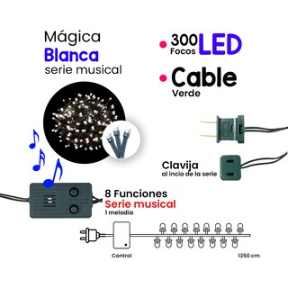 Foto 3 | Foto 3 | Serie Navideña Musical Luz Led Blanco Navicolors 300 Focos 13 Mt Paquete 3 Pz