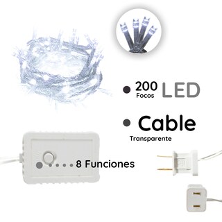 Foto 2 | Foto 2 | Serie Navideña Luz Led Blanca Importadora La Merced 200 Focos 9.5 Mt