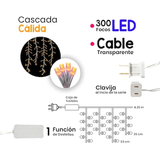 Foto 3 | Foto 3 | Serie Navideña Luz Led Cálida Destellos Navicolors 300 Focos 3.25 M Paquete 3 Pz