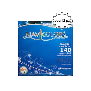 Foto 2 | Foto 2 | Serie Navideña Musical Luz Led Azul/blanco Importadora La Merced 140 Focos Paquete 12 Pz