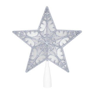 Foto 3 | Foto 3 | Estrella Punta de Árbol Navideño Plateada Luz Led Blanca 23 cm
