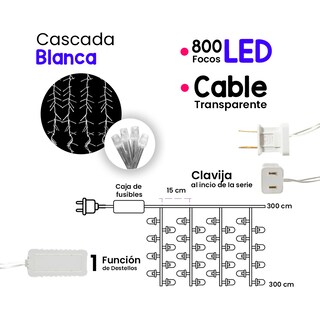 Foto 2 | Foto 2 | Serie de Luces Tipo Cortina Navicolors L573120 800 Led Luz Blanca 3x3 m
