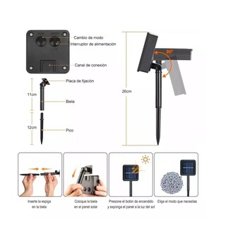 Foto 5 | Foto 5 | Luces Led Navideñas con Panel Solar Eo Safe Imports Esi-10054 Blanco