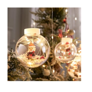 Foto 1 | Foto 1 | Cortina Led Con Luces Navideñas, 3 M, 10 Bolas, Transparente - Venta Internacional.
