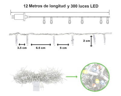 Foto 4 | Foto 4 | Serie Navideña 300 Luces Led Decorativa 12 m