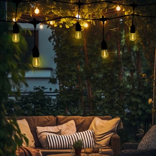 Foto 6 | Foto 6 | Guirnalda De Luces Led Exterior 16.8 Metros 24 Focos Led Luz Cálida Para Jardín Patio Roof