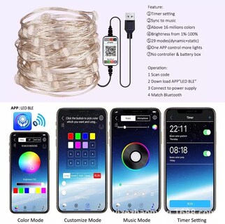 Foto 3 | Foto 3 | Tira Led De 5m RGB-USB Con Bluetooth Impermeable- Control Por Aplicación-Para Decoración Navideña.