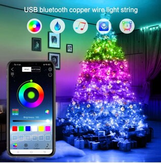 Foto 5 | Foto 5 | Tira Led De 5m RGB-USB Con Bluetooth Impermeable- Control Por Aplicación-Para Decoración Navideña.