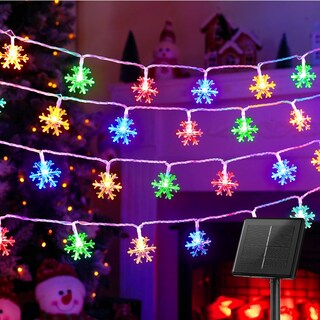 Foto 1 | Foto 1 | Cadena De Luces Solares Navideñas Con Forma De Copos De Nieve Brightown, 72 Pies - Venta Internacional.