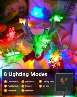 Foto 2 | Foto 2 | Cadena De Luces Solares Navideñas Con Forma De Copos De Nieve Brightown, 72 Pies - Venta Internacional.