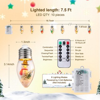 Foto 5 | Foto 5 | Luces Navideñas En Forma De Bola De Nieve Brightown De 7.5 Pies Con Adornos - Venta Internacional.