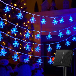 Foto 1 | Foto 1 | Cadena De Luces Solares Navideñas Con Forma De Copos De Nieve Brightown, 72 Pies - Venta Internacional.