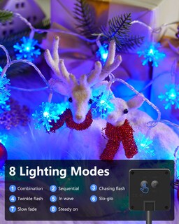 Foto 2 | Foto 2 | Cadena De Luces Solares Navideñas Con Forma De Copos De Nieve Brightown, 72 Pies - Venta Internacional.