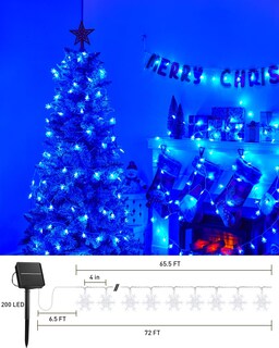 Foto 3 | Foto 3 | Cadena De Luces Solares Navideñas Con Forma De Copos De Nieve Brightown, 72 Pies - Venta Internacional.