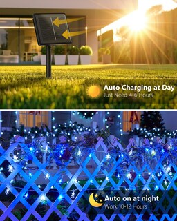 Foto 4 | Foto 4 | Cadena De Luces Solares Navideñas Con Forma De Copos De Nieve Brightown, 72 Pies - Venta Internacional.