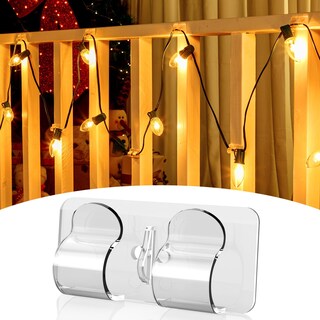 Foto 1 | Foto 1 | Ganchos Para Luces Navideñas Brightown, 60 Ganchos Y 65 Tiras Adhesivas - Venta Internacional.