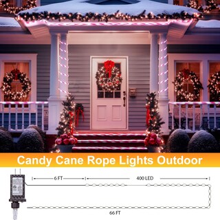 Foto 7 | Foto 7 | Christmas Lights Minetom, 66 Pies, 400 Led, Bastones De Caramelo, Cuerda Blanca - Venta Internacional.
