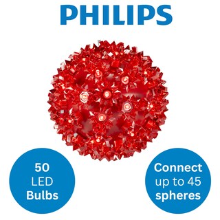 Foto 4 | Foto 4 | Lámpara Colgante Tipo Esfera Philips, 5,5 X 50 Bombillas Led, Color Rojo, Para Interiores Y Exteriores - Venta Internacional.