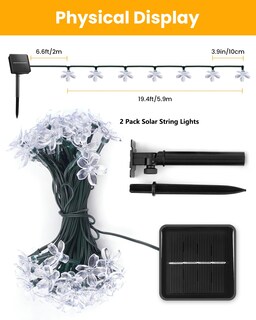 Foto 3 | Foto 3 | Guirnalda De Luces Solares Brightown, 120 Led, 52 M, Impermeables, Paquete De 2 - Venta Internacional.