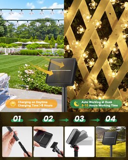 Foto 5 | Foto 5 | Guirnalda De Luces Solares Brightown, 120 Led, 52 M, Impermeables, Paquete De 2 - Venta Internacional.