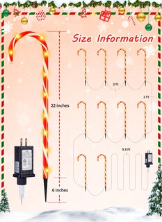 Foto 4 | Foto 4 | Bastones De Caramelo Brightown Christmas Pathway Lights, 28 Cm, 10 Unidades - Venta Internacional.