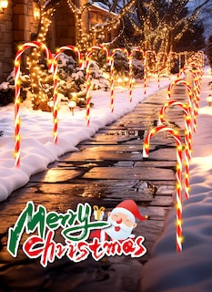 Foto 6 | Foto 6 | Bastones De Caramelo Brightown Christmas Pathway Lights, 28 Cm, 10 Unidades - Venta Internacional.