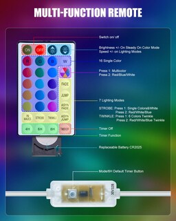 Foto 6 | Foto 6 | Luces Tipo Cuerda Minetom Que Cambian De Color, 66 Pies, 200 Led Con Control Remoto - Venta Internacional.
