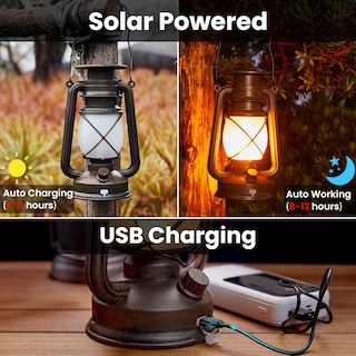 Foto 5 | Foto 5 | Farol Solar Kooper, Vintage, Parpadeante, Resistente Al Agua, Paquete De 2 - Venta Internacional.