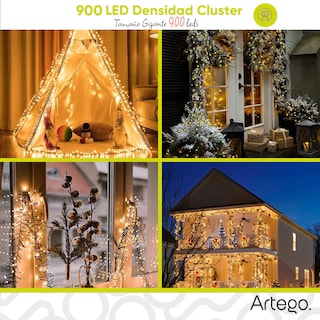 Foto 6 | Foto 6 | Luces De Navidad Serie 900 Led Jumbo Size Cluster Alta Densidad Uso Interior Exterior 8 Modos De Uso Con Temporizador