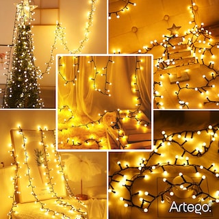 Foto 3 | Foto 3 | Luces De Navidad Serie 300 Led Cálida Efecto Snow Ball Alta Densidad Uso Interior Exterior Decoración 8 Modos Uso Temporizador