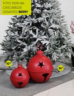 Foto 2 | Foto 2 | Cascabeles Navideños Gigantes Berry Set 2 Piezas Metal Pie De Árbol Centro De Mesa Decoración Navidad Huge Christmas