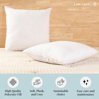 Foto 4 | Foto 4 | Insertos De Almohada Lane Linen 26 X 26 Cm, Paquete De 2 Unidades, Poliéster Blanco - Venta Internacional.