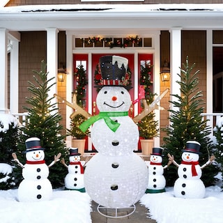 Foto 6 | Foto 6 | Muñeco De Nieve Decoración Con Luces Led Luz Blanca Base Metálica 1.80m