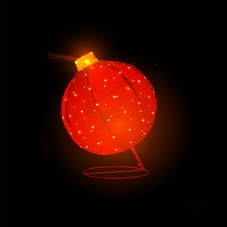 Foto 4 | Foto 4 | Esfera Gigante Navideña De Tela Con Luces Led 77cm Base Metal Color Rojo