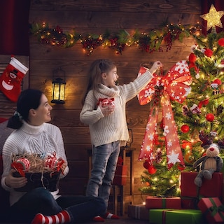 Foto 4 | Foto 4 | Adornos Navideños, Paquete De 2 Lazos Rojos Con 45 Luces Led De 60 Cm - Venta Internacional.