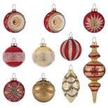 Set De Adornos Navideños Valery Madelyn, Cristal Rojo/dorado De 10 Quilates - Venta Internacional.