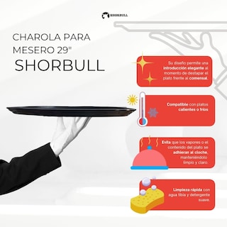 Foto 4 | Foto 4 | Charola Imprerial Ovalada 29'' Mesero Shorbull Kit 5