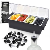 Soporte Para Condimentos Esatto Bar Products Refrigerado Con Insertos De 4 Pintas - Venta Internacional.