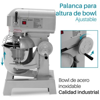 Foto 4 | Foto 4 | Batidora Industrial Onof color Blanco con Dorado color Plateado Capacidad de 10 Litros