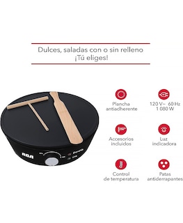 Foto 3 | Foto 3 | Crepera Eléctrica Plancha Antiadherente Rca Rc-603 color Negro