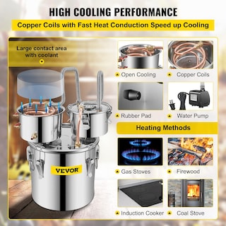 Foto 4 | Foto 4 | Destilador De Acero Inoxidable Alcohol Still Vevor De 3 Galones - Venta Internacional.