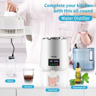 Foto 2 | Foto 2 | Destilador De Agua Vevor 4l 0.3l/h 750w 0-99h Timing 304ss Blanco - Venta Internacional.