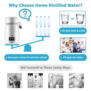 Foto 5 | Foto 5 | Destilador De Agua Vevor 4l 0.3l/h 750w 0-99h Timing 304ss Blanco - Venta Internacional.
