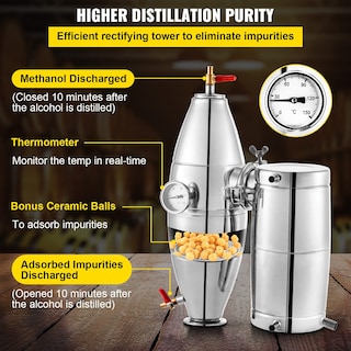 Foto 4 | Foto 4 | Destilador De Alcohol Vevor 70l Con Bolas De Cerámica Para Vino De 18.5 Galones - Venta Internacional.