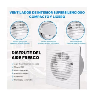 Foto 4 | Foto 4 | Ventilador Extractor de Aire para Baño Cocina Silencioso 4'' Blanco